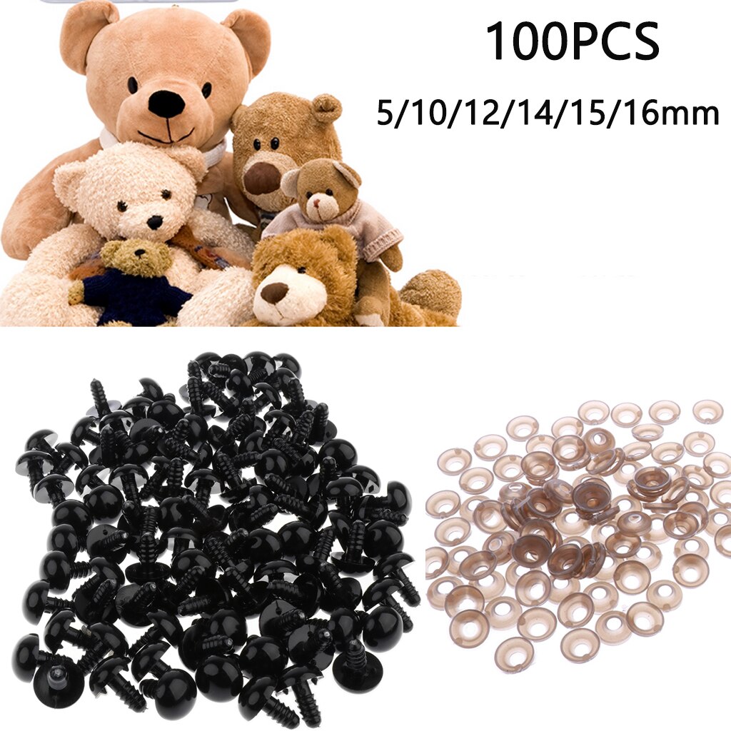 1000 PCS Plastic Safety Eyes Craft Eyes with Washers for Doll, Bear, Stuffed Animals, Soft Toy Making, DIY Crafts