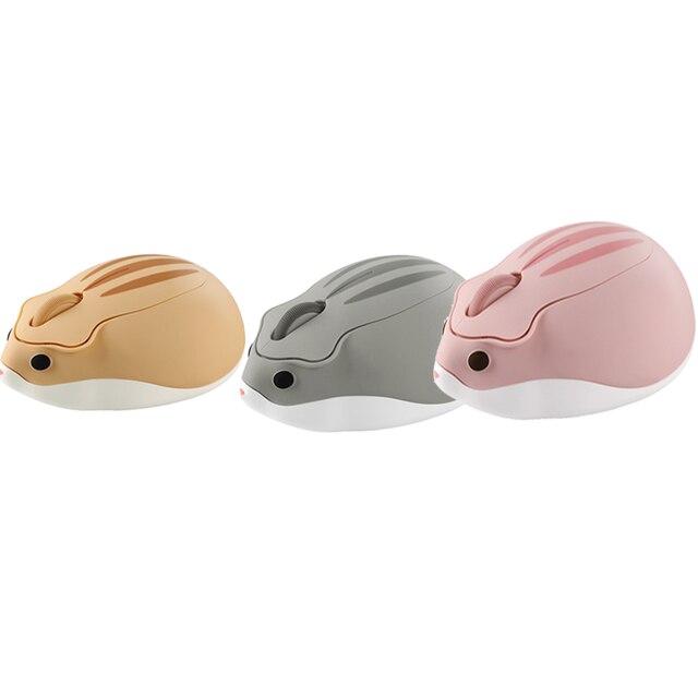 Neue Nette Maus USB Optische Drahtlose Gaming Cartoon Mause Rosa 3D Hamster Form Gamer Laptop Mäuse 1600DPI Für mädchen: pink gray yellow