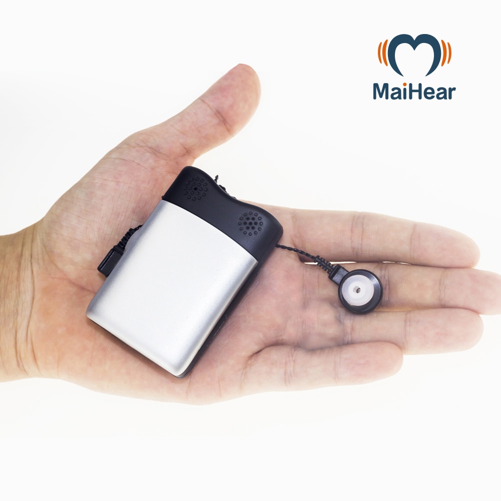 MaiHear-Audífono de bolsillo para adultos y personas mayores, amplificador Personal con auriculares, dispositivo de sonido pequeño, batería