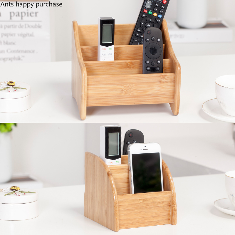 Bamboo Wood Remote Control Storage Box Living Room Office Desk Tea Set Entrance Key Sundries Finishing Box Tissue Box Storage