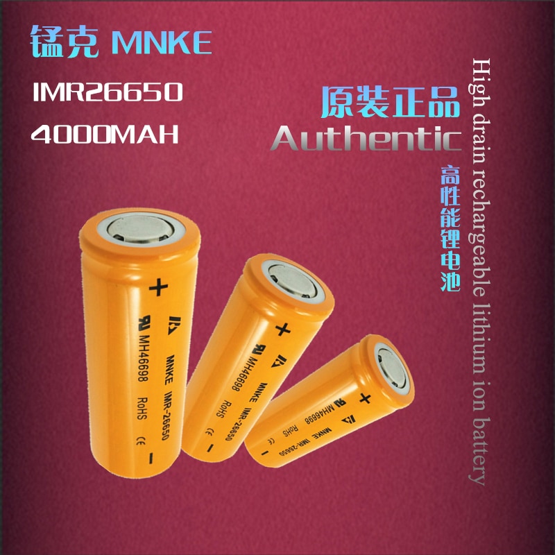 Fabriek directe verkoop MNKE IMR26650 4000 mAh mangaan 18650 zaklamp gewijd lithium batterij Oplaadbare Ion Cell