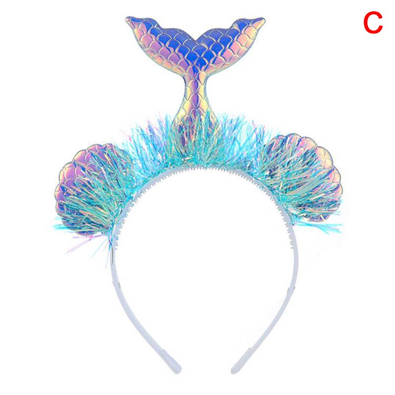 Diadema con corona de de sirenita, sombrero con cola de sirena, ACCESORIOS FOTOGRÁFICOS para niña, de cumpleaños, accesorios para el cabello de sirena: 8