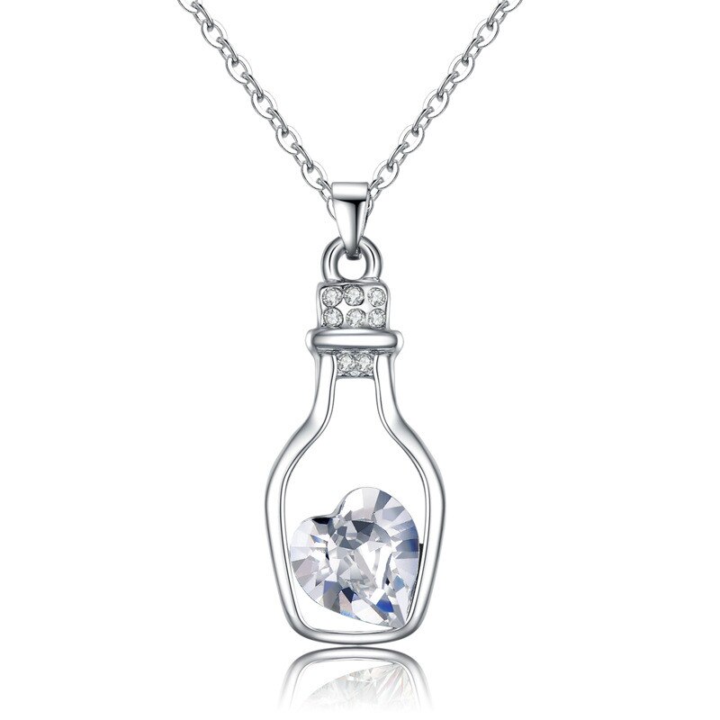 Meerdere hartvormige Water Wens Fles Ketting Crystal Power Kettingen meisje Datum Sieraden