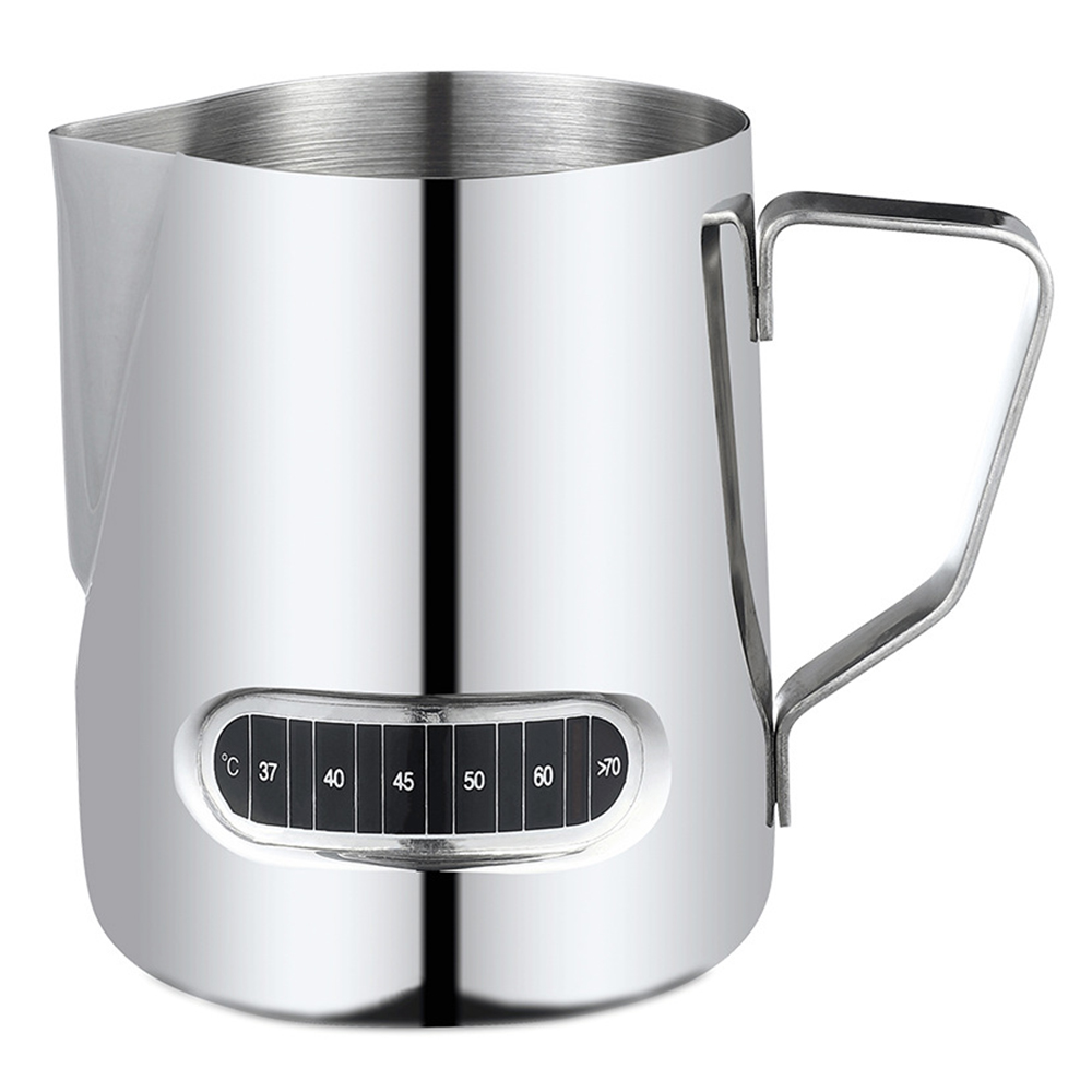500Ml/17Oz Melk Kannen Rvs Melk Schuimen Kruik Met Thermometer Pull Bloem Cup Melk Pot Melk opschuimen Pijpje Pitcher: as shown