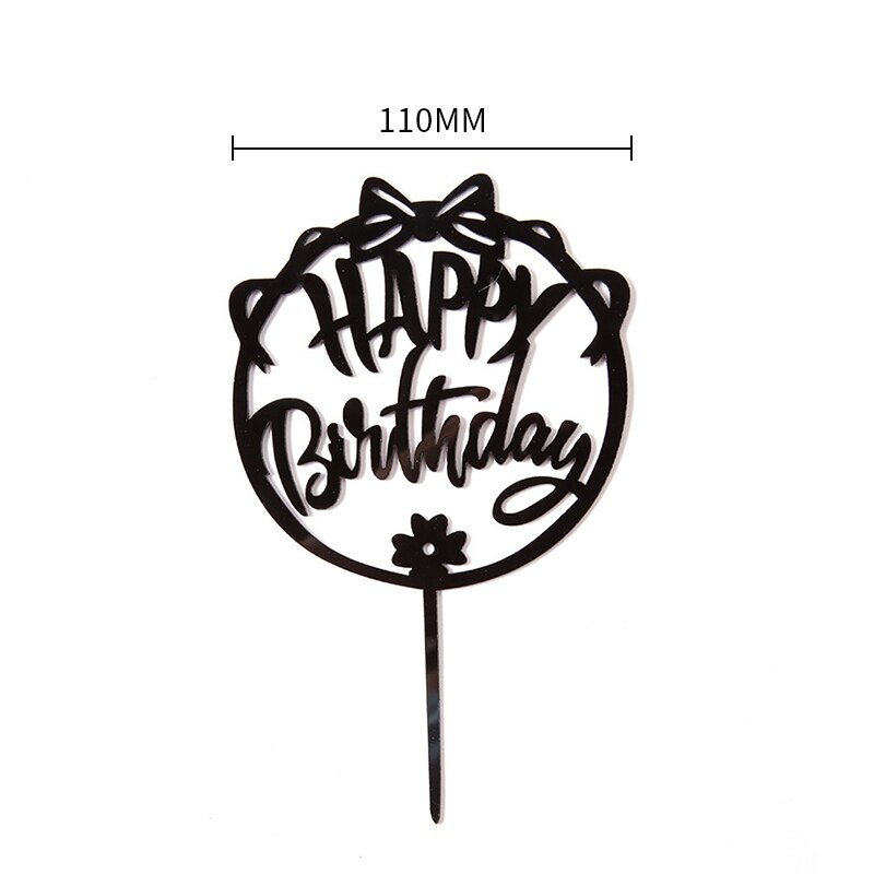 Topper joyeux anniversaire gâteau Topper acrylique lettres fête fournitures noir joyeux anniversaire gâteau Topper enfant