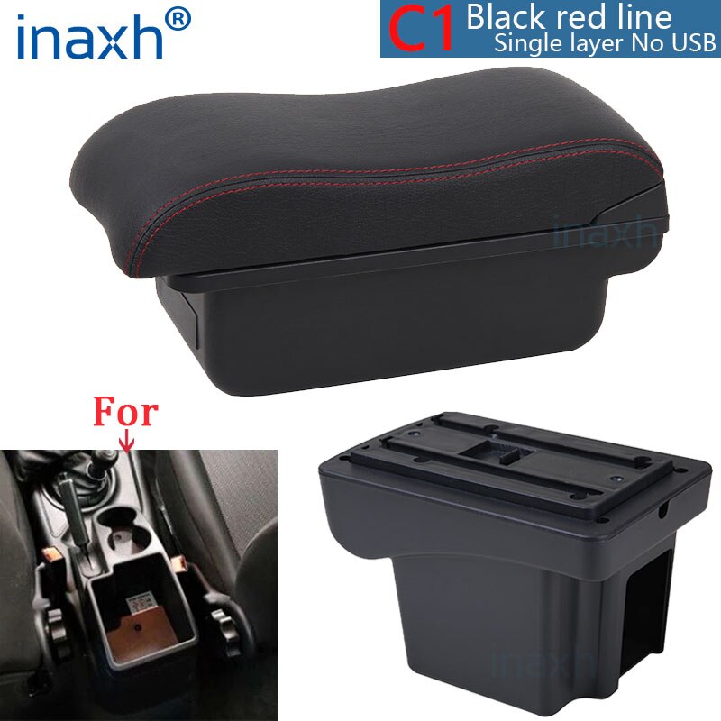 Für Chevrolet NIVA Armlehne nachrüsten teile Auto Armlehne Kasten Lagerung Kasten Auto Innen zubehör Ladung USB: C1 Schwarz rot Nein USB
