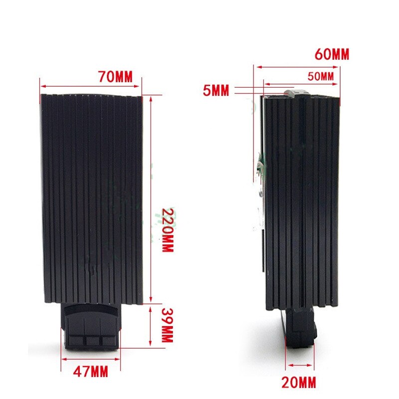 Industrielle Schrank Heizung 35mm Lärm-schiene Typ heizlüfter 15/30/45/60/75/100/150W PTC Sermiconductor Heizung arbeit mit Thermostat