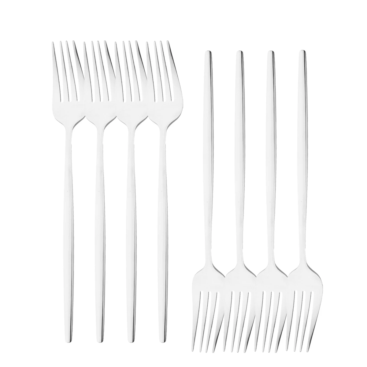 8 stuks tafel dinervork roestvrij staal dessertvork servies vorken set zwart bestek servies keukenaccessoires: zwart