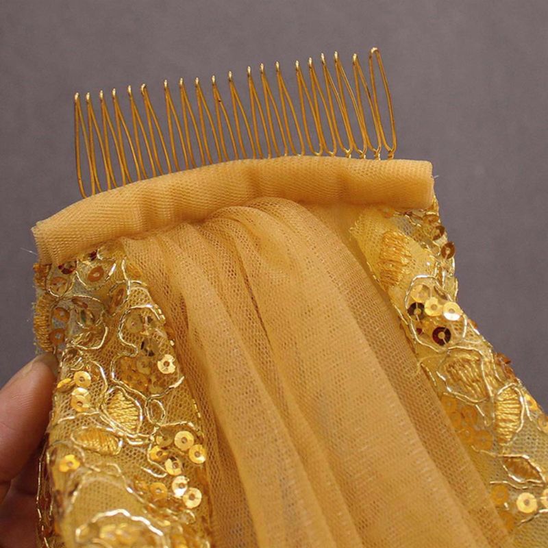 Bruidssluier met parels wit/ivoor bruid bruiloft zachte tule bruidssluier 1 laag zachte tule met metalen kam elegant kerk lange sluier parelsluier haaraccessoire voor dames 45-500cm
