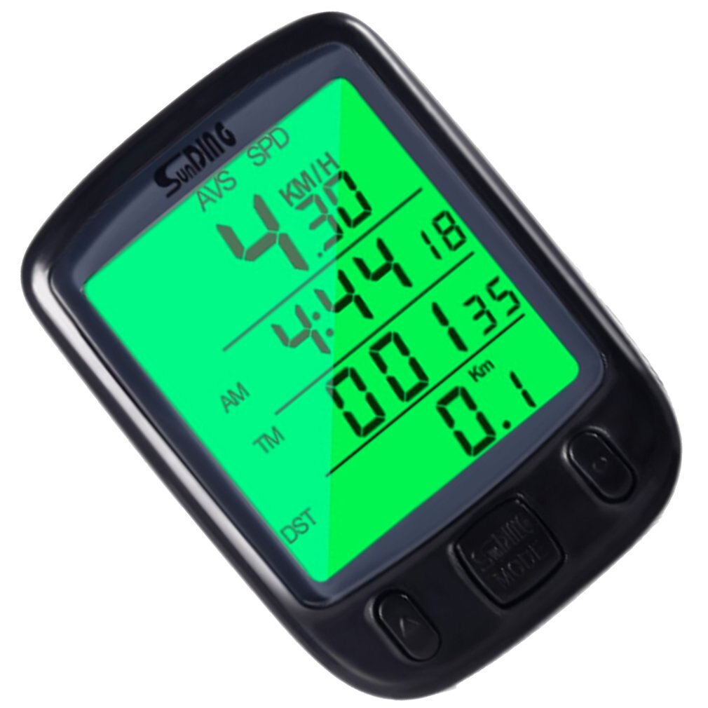 Bicycle Stopwatch Sports Timer Odometer Multifunctional Large Screen Luminous Black Wired Bicycle Stopwatch