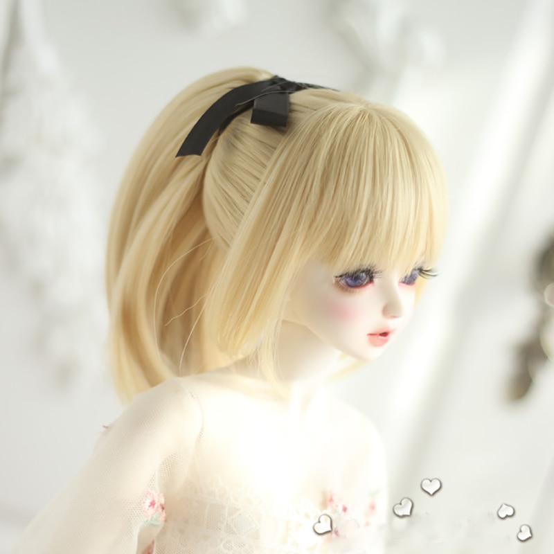 Cataleya BJD SD wig 1/3 1/4 hair doll wig 100% fiber DIY wig ponytail tie flower