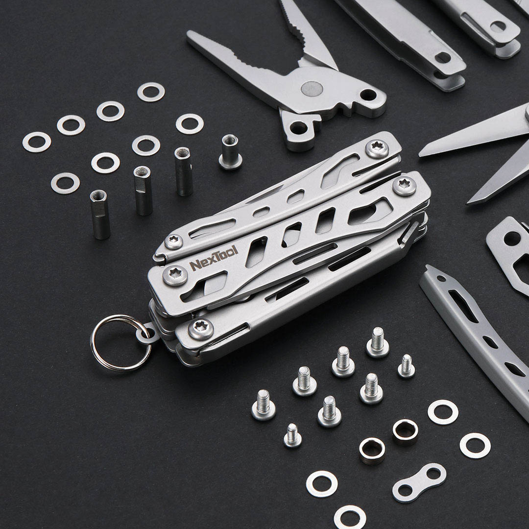 Nextool mini flagship multitools 10 em 1 ferramentas de reparo edc bolso dobrável faca sobrevivência ao ar livre kit caixa pode