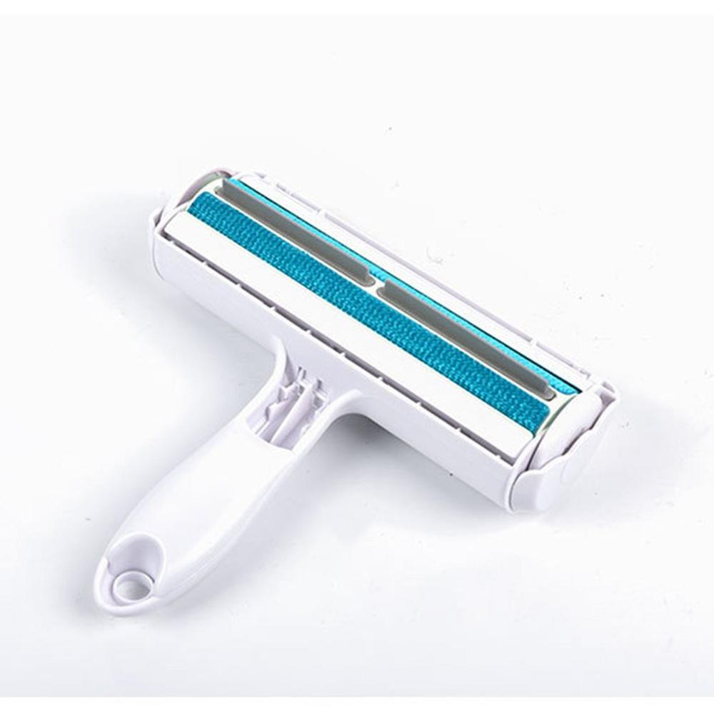 Pet Hair Remover Reusable Plastic Dog Cat Hair Cleaning Brush Removing Pet Hair Remover Roller Pet Hair Cleaning Tool: Blue