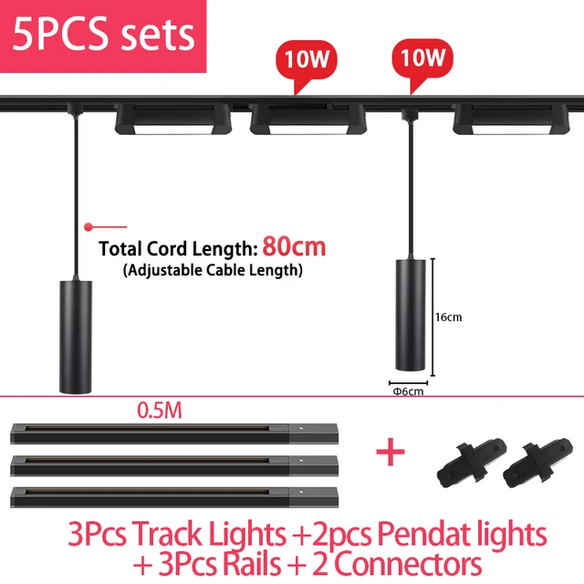 110V 220V LED Track Anhänger Licht Decke Esstisch Lange Rohr Hängen Lampe Für Wohnzimmer Küche Kronleuchter hause Decvor: Kaltweiß / schwarz