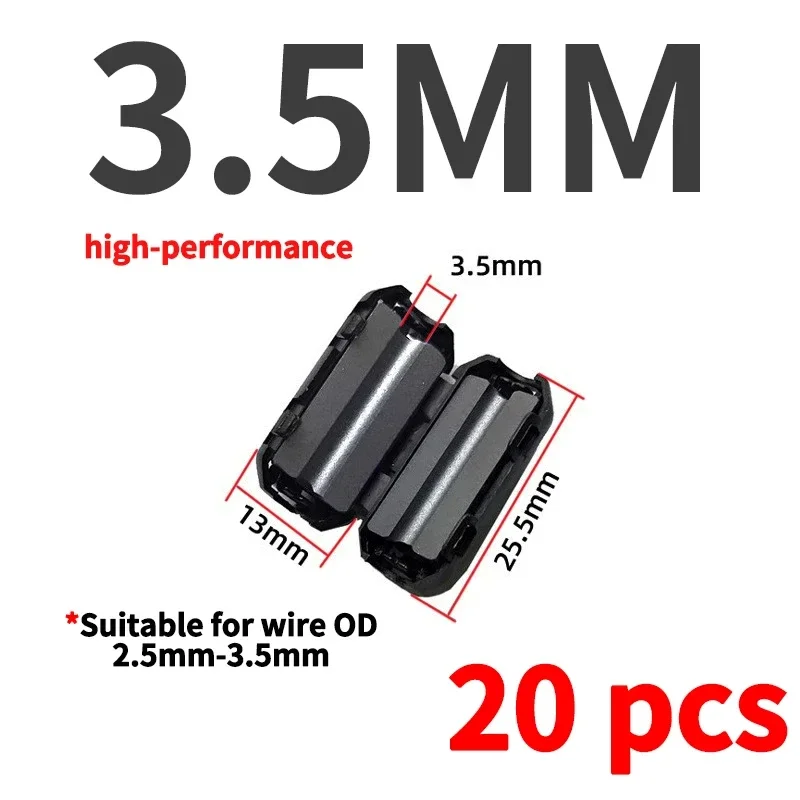 Anillo de Cable de núcleo de ferrita, cuenta de estrangulación de 3,5/5/7/9/13/15mm, filtro supresor de ruido RFI EMI para antena USB, Cable de Audio compatible con HDMI: Oro