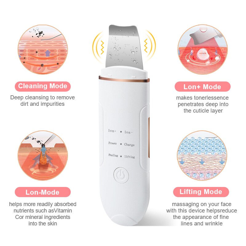 Ultrasonic Skin Scrubber Black Dot Remover USB Blackhead Remover Pore Vacuum Skin Care Acne Pore Cleaner clove removers
