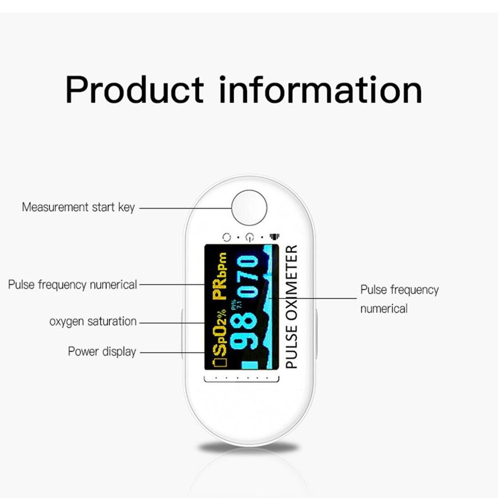 Fingertip Oximeter Finger Clip Oximeter Finger Pulse Monitor Oxygen Saturation Monitor Heart Rate Meter Without Battery