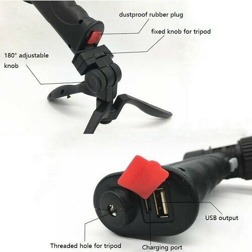 RV Camper Searchlight Flashlight Outdoor Camping LED Strong Light Rechargeable Spot Lamp Bracket 10W 2000LM L2 Universal