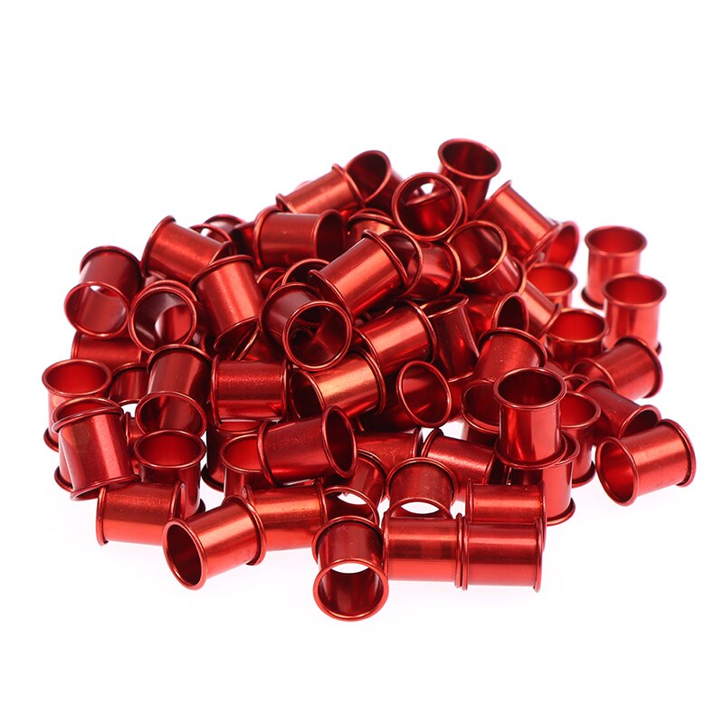 100 pcs Pigeon Foot Ring Inner diameter 8mm Length 10mm Aluminum Foot tag ring: Red