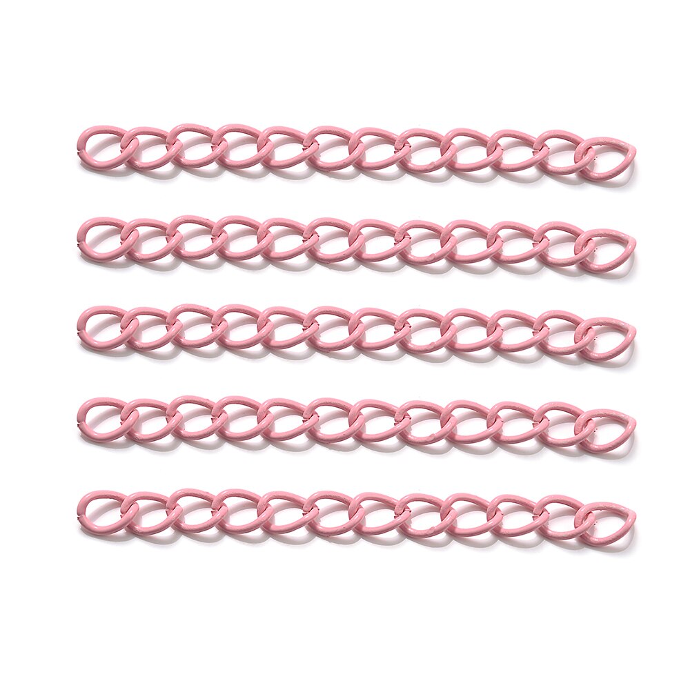 50 sztuk/partia łańcuchy przedłużające ze stali nierdzewnej Multicolor naszyjnik bransoletka łańcuch dla DIY ocena biżuteria dokonywanie dostaw 50MM: pink