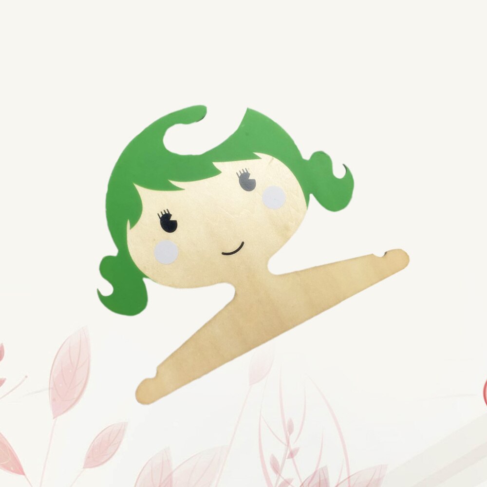 Hand Made Wooden Clothes Rack Wood Clothes Hanger Coat Hanger for Kids Room Children's Clothing Store ) Wooden hanger storage: Green