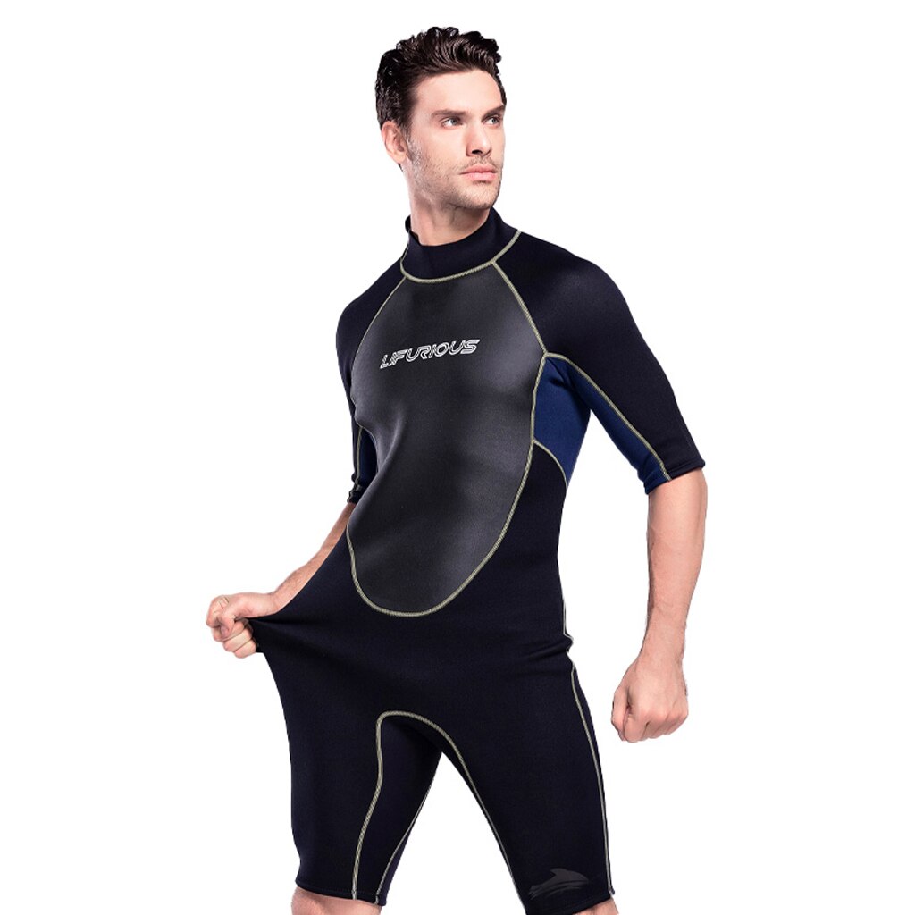 Costume da bagno intero da uomo con cerniera sul retro e costume da bagno a maniche corte