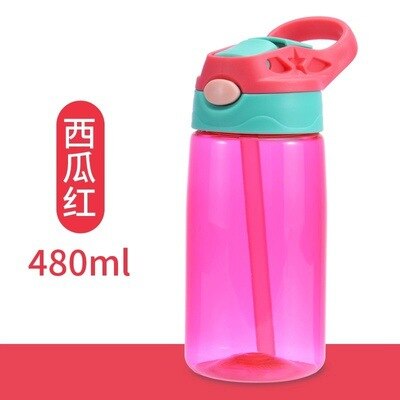 Bambini 480ML Tazza di Acqua Creativo Sicuro Del bambino Alimentazione Tazze con Cannucce A Tenuta Bottiglie di Acqua Portatile Esterno Dei Bambini s 'Tazze: Rosso