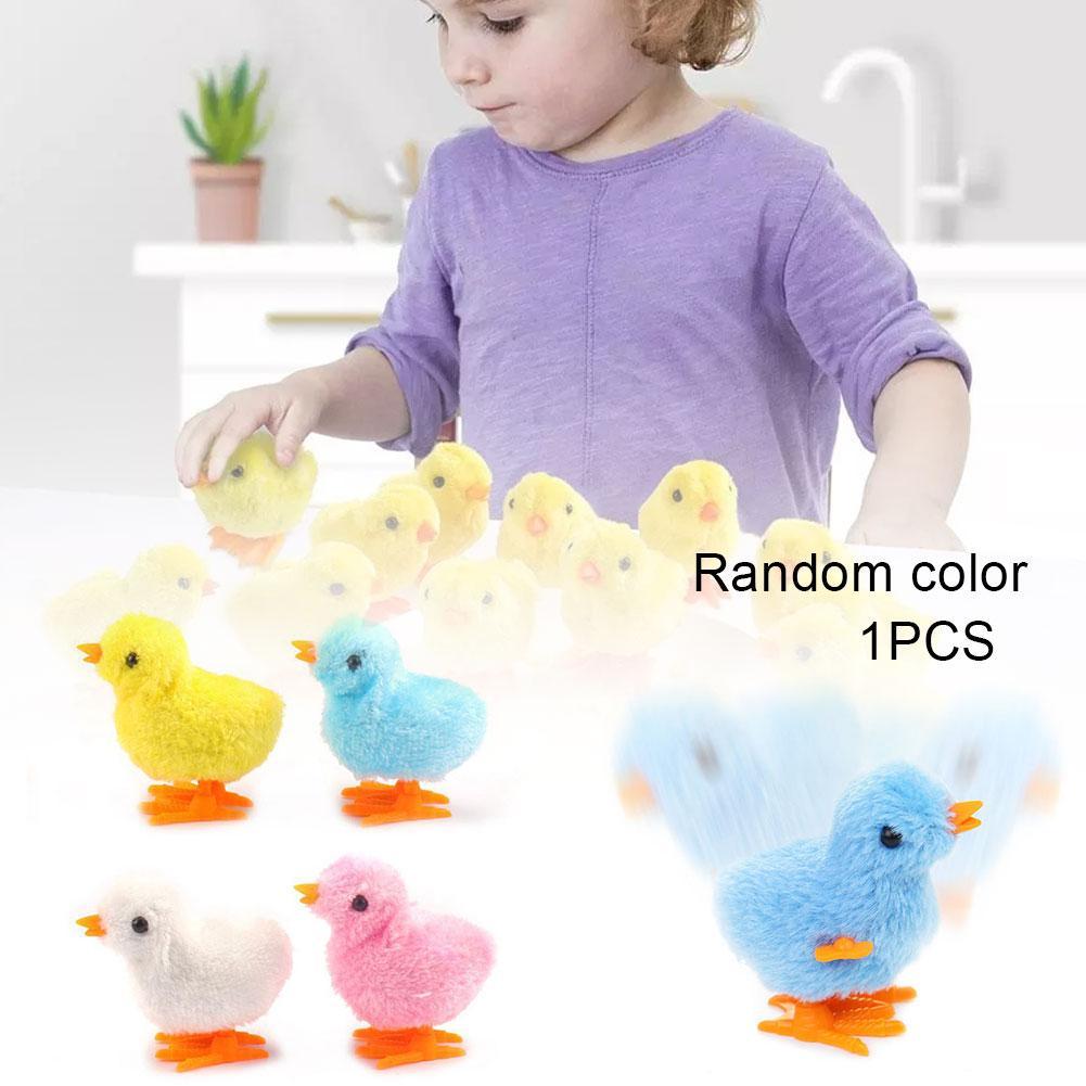 1Pcs Willekeurige Kleur Wind Up Pluche Kip Hopping Grappig Meisje Speelgoed Uurwerk Kuiken Kleine Voor Kids Baby Populaire Vogel speelgoed Jongen Gi U3U6