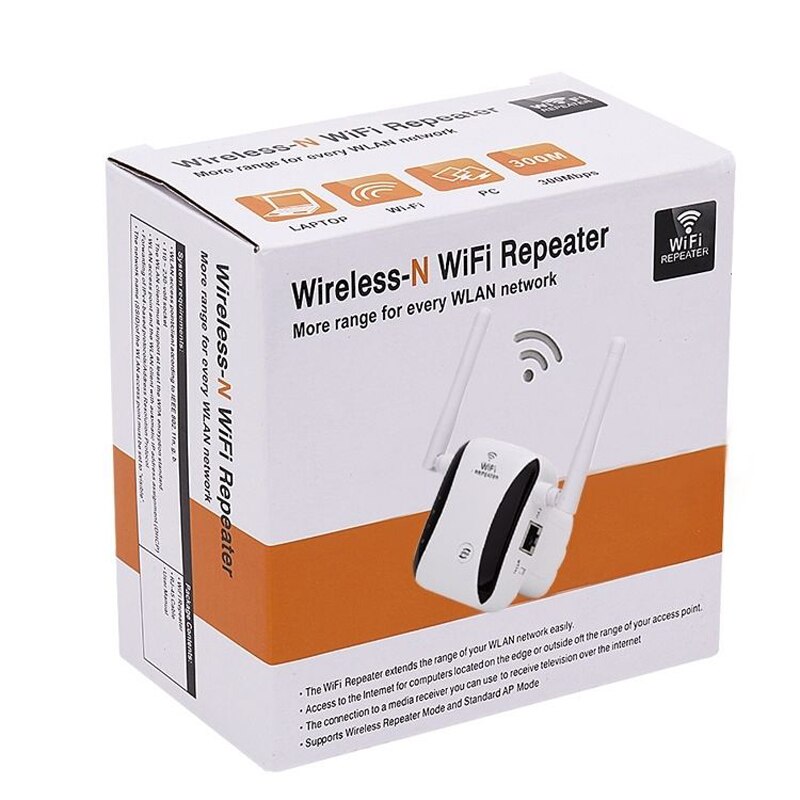 300mbps sem fio wifi repetidor extensor de alcance impulsionador ue/eua/uk plug + 2x antenas