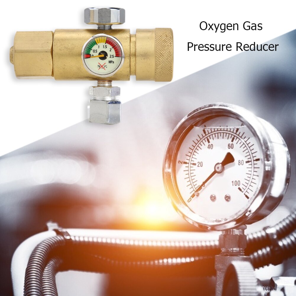 Air Compressor Pressure Regulator 0.4-25MPa Oxygen Gas Pressure Reducer Air Flow Regulator Gauge Meter