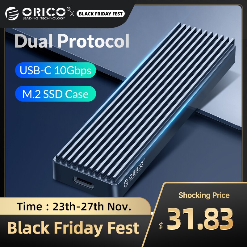 Orico Dual Protocol M.2 Ssd Case Ondersteuning M2 Nvme Ngff Sata Ssd Schijf Voor Pcie M Key B + M key Usb C 10Gbps Harde Schijf Behuizing