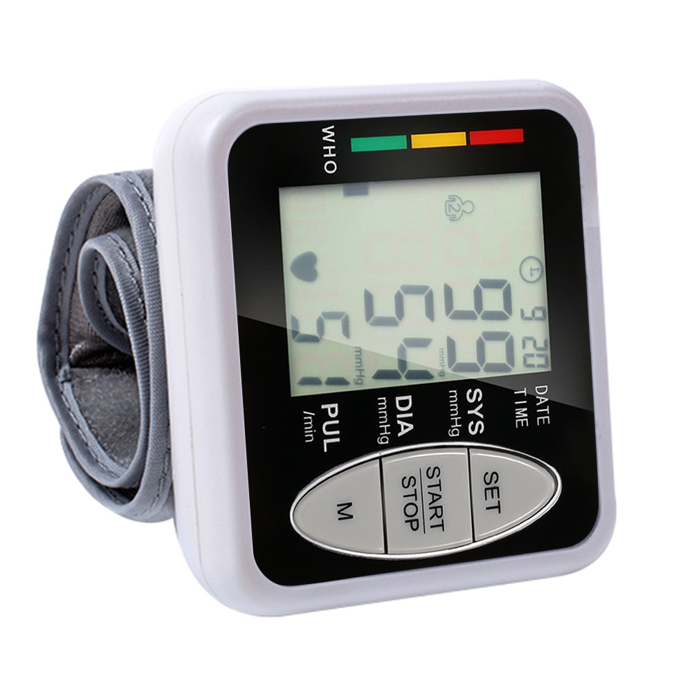 Pols/Arm Bloeddrukmeter Lcd Digitale Pulseheart Beat Rate Meter Apparaat Apparatuur Tonometer Bp Mini Bloeddrukmeter