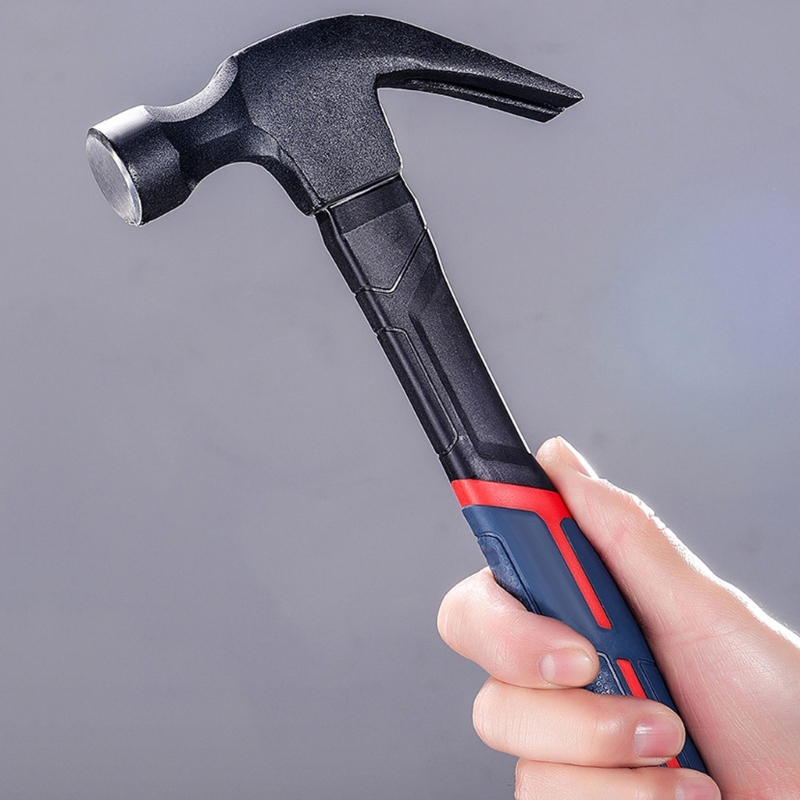 Martillo de garra resistente con agarre cómodo para tareas de construcción de carpintería, reparaciones domésticas y proyectos de construcción