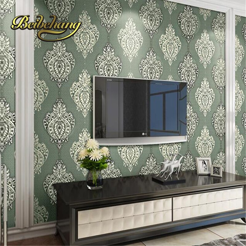 Beibehang papel de parede Continental slaapkamer luxe relief woonkamer TV achtergrond behang 3D non-wovens