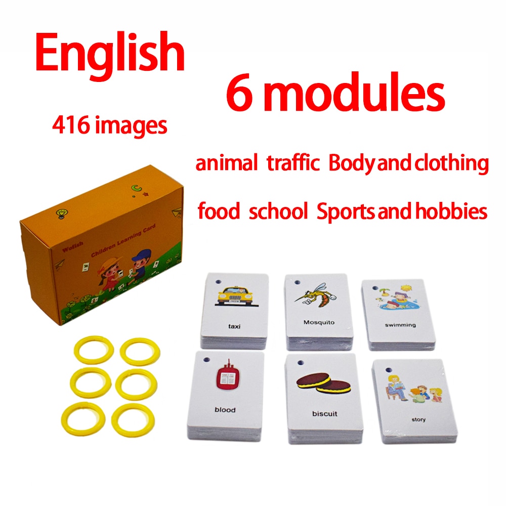 Italiano 416 Immagini 208 Carta 16 Lingua Inglese Montessori Bambino Impara il corpo animale Giocattoli educativi cognitivi Immagine Flashcard