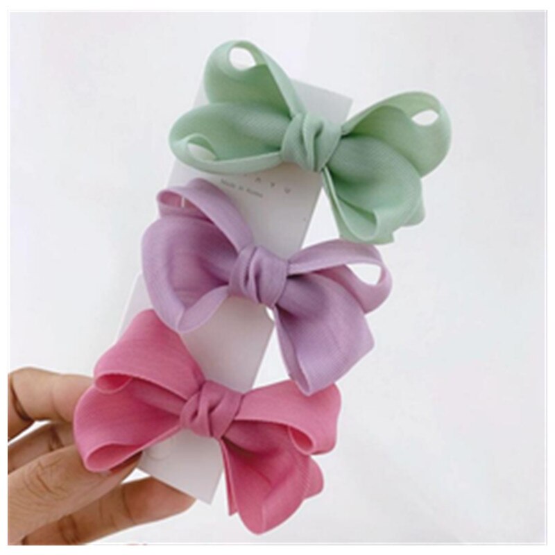 3 st barnhåraccessoarer twist 3.15 " rosetter flickor hårspänne baby småbarn sidospärrar handgjorda hårnål: B -3 st