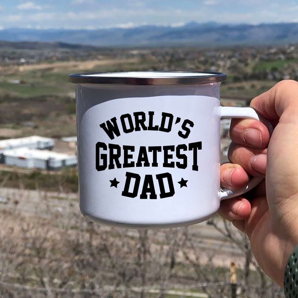 Daddy Behoeften Een Bier Creatief Emaille Koffie Mokken Home Party Grappig Bier Drinken Sap Cacao Cups Reizen Camping Mok Vader dag: XH2954-A015WH-8