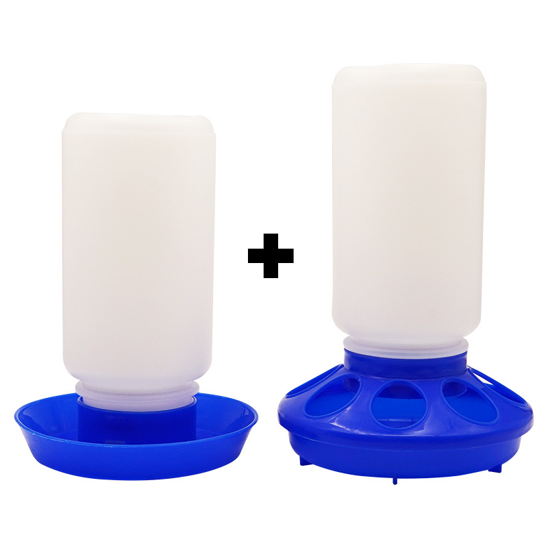 alimentador y bebedero grueso para aves de corral, dispensador automático de agua y comida para pollos, bebedero para pollitos, contenedor de Cubo de alimentación de 1L: Negro