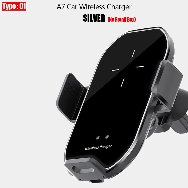 10 W Qi Draadloze Oplader Voor Iphone 11 Pro Xs Max X 8 Samsung S20 S10 Draadloze Snelle Opladen Infrarood automatische Auto Clip Beugel: Type 1 Silver