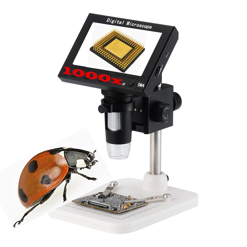 1000X 4.3" 1080P 8 LEDs usb microscope Digital Electronic Microscope Support for soldering camera with Battery Digital Magnifier