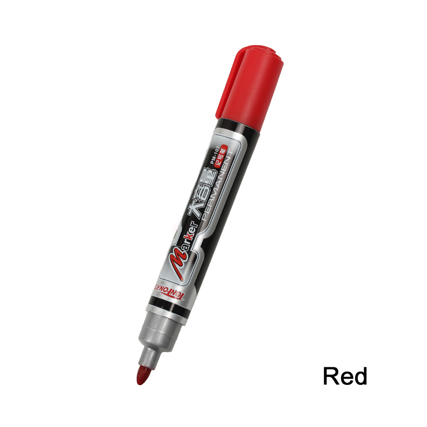 1PC Marker Stifte Gute Wasserdichte Tinte Marker Stift für Schreibwaren Schule Liefert 3 Farbe Erhältlich PM-107: rot