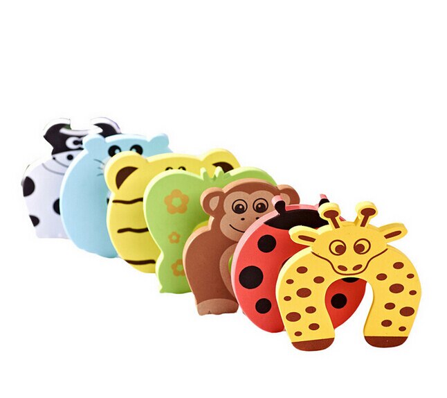 2Pcs Kids Baby Cartoon Animal Jammers Stop Edge & Corner for Children Guards Door Stopper Holder lock Safety Finger Protector