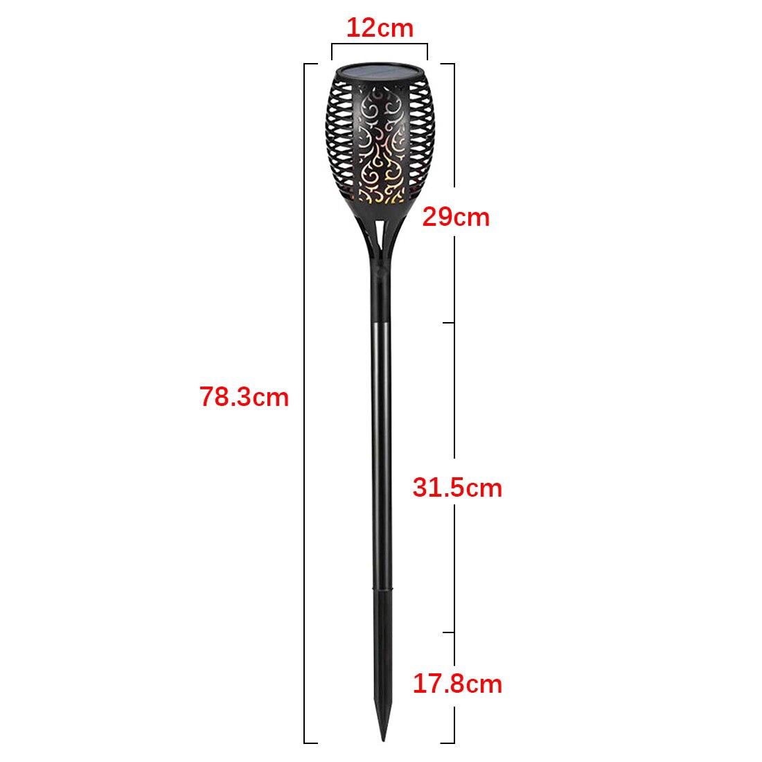 4Pcs 96 LED Solar Flame Lamp Flickering Waterproof Garden Flicker Lights Landscape Decoration Lawn Light Torch Outdoor Spotlight