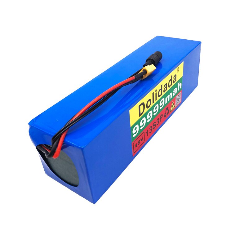 48V99.999Ah 1000w 13S3P XT60 48V Lithium ion Battery Pack 99999mah For 54.6v E-bike Electric bicycle Scooter with BMS