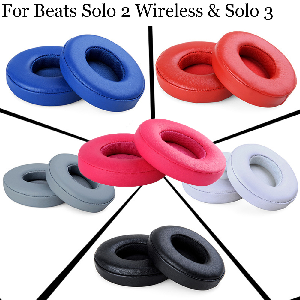 1 Paar Ultra-Zachte Hoofdtelefoon Foam Oorkussentjes Vervanging Kussen Oordopjes Voor Beats Solo 2 &amp; Solo3 Draadloze Bluetooth Headset