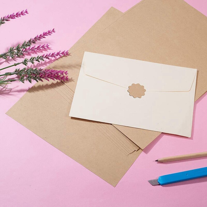 200 Sheets / Batch A4 Size Blank Kraft Paper Sticker / Self-Adhesive A4 Kraft Paper Label Paper for Inkjet Printer Packaging