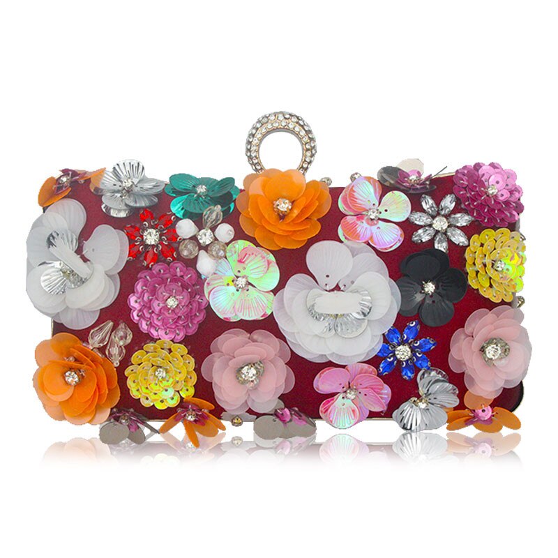 Flowers White Color Handmade Fabric For Women Evening Bag Luxury Wedding Bride Clutch Bag Pearl Party Handbag Mini Purses Wallet: 993-7