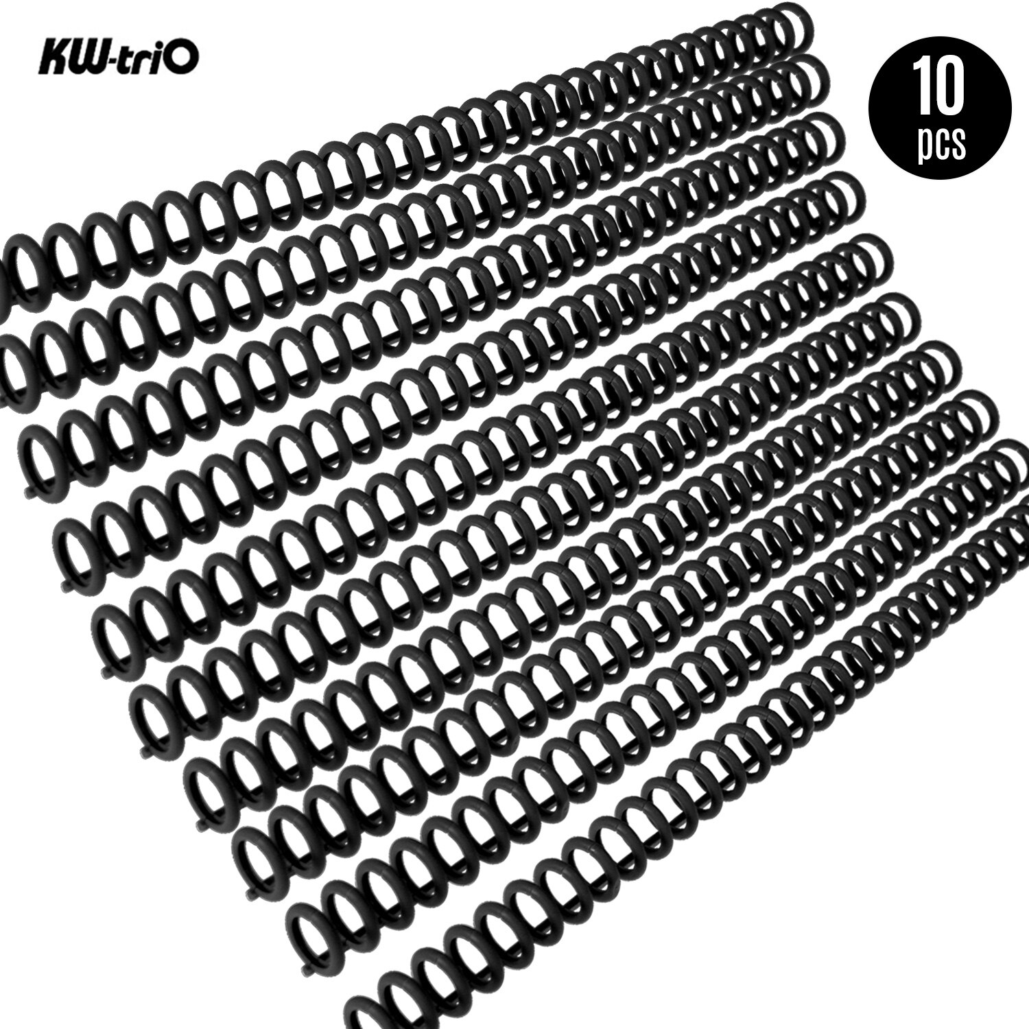 10pcs 85 Sheets 30-Hole Plastic Loose Leaf Binders Ring Binding Spines Combs Capacity for DIY Notebook Album Office Supplies: Black