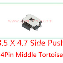 10 stks Momentary Tactile Tact Drukknop Telefoon Side Push Switch 4.7x3.5x1.67mm 4 Pin SMD
