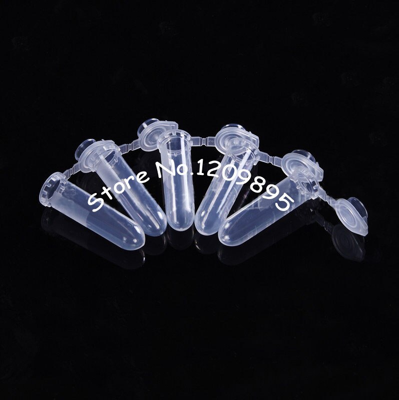 100PCS/Pack 2ml 10.5*43mm Polypropylene(PP) Plastic Centrifuge Tube EP/PCR Attached Cap Round Bottom